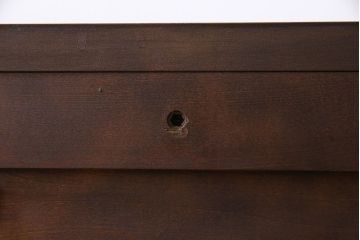 中古　北海道民芸　落ち着きのある色味が魅力のシンプルなサイドチェスト(リビングボード、ローチェスト)