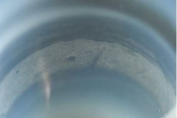 アンティーク雑貨　ワセリンガラス(ウランガラス)　幻想的な雰囲気漂うサワーグラス(ワイングラス、酒器)(2)