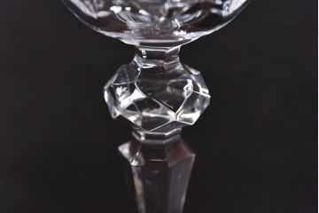 アンティーク雑貨　カットグラスが優美にきらめくワイングラス(酒器)2個セット