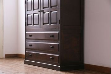 中古　北海道民芸家具　衣装盆付き3段重ねチェスト(衣装箪笥・整理タンス・着物箪笥)(定価約90万円)