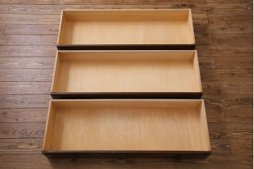 中古　北海道民芸家具　衣装盆付き3段重ねチェスト(衣装箪笥・整理タンス・着物箪笥)(定価約90万円)