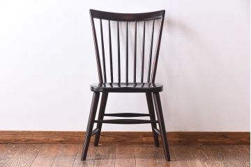 中古　松本民芸家具　シンプルで座り心地の良いNC型チェア(ダイニングチェア、椅子、板座チェア)(定価約8万円)