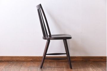 中古　松本民芸家具　シンプルで座り心地の良いNC型チェア(ダイニングチェア、椅子、板座チェア)(定価約8万円)