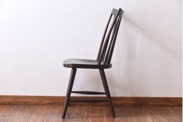 中古　松本民芸家具　シンプルで座り心地の良いNC型チェア(ダイニングチェア、椅子、板座チェア)(定価約8万円)