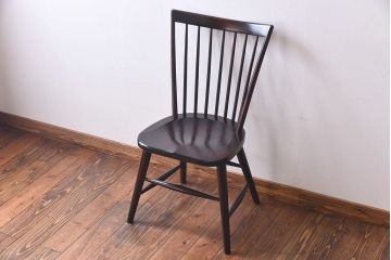 中古　松本民芸家具　シンプルで座り心地の良いNC型チェア(ダイニングチェア、椅子、板座チェア)(定価約8万円)