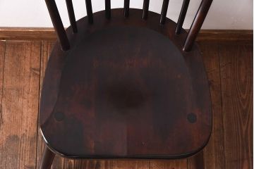 中古　松本民芸家具　シンプルで座り心地の良いNC型チェア(ダイニングチェア、椅子、板座チェア)(定価約8万円)