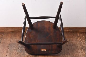 中古　松本民芸家具　シンプルで座り心地の良いNC型チェア(ダイニングチェア、椅子、板座チェア)(定価約8万円)