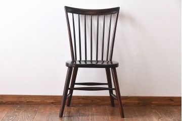中古　松本民芸家具　シンプルで座り心地の良いNC型チェア(ダイニングチェア、椅子、板座チェア)(定価約8万円)(1)