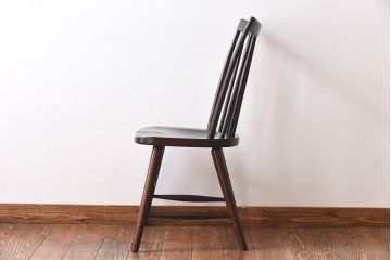 中古　松本民芸家具　シンプルで座り心地の良いNC型チェア(ダイニングチェア、椅子、板座チェア)(定価約8万円)(1)