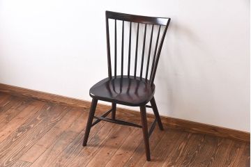 中古　松本民芸家具　シンプルで座り心地の良いNC型チェア(ダイニングチェア、椅子、板座チェア)(定価約8万円)(1)