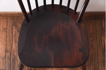 中古　松本民芸家具　シンプルで座り心地の良いNC型チェア(ダイニングチェア、椅子、板座チェア)(定価約8万円)(1)