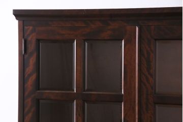 中古　美品　北海道民芸家具　収納力抜群のシックなブックケース(本箱、収納棚、戸棚)(定価41万円)