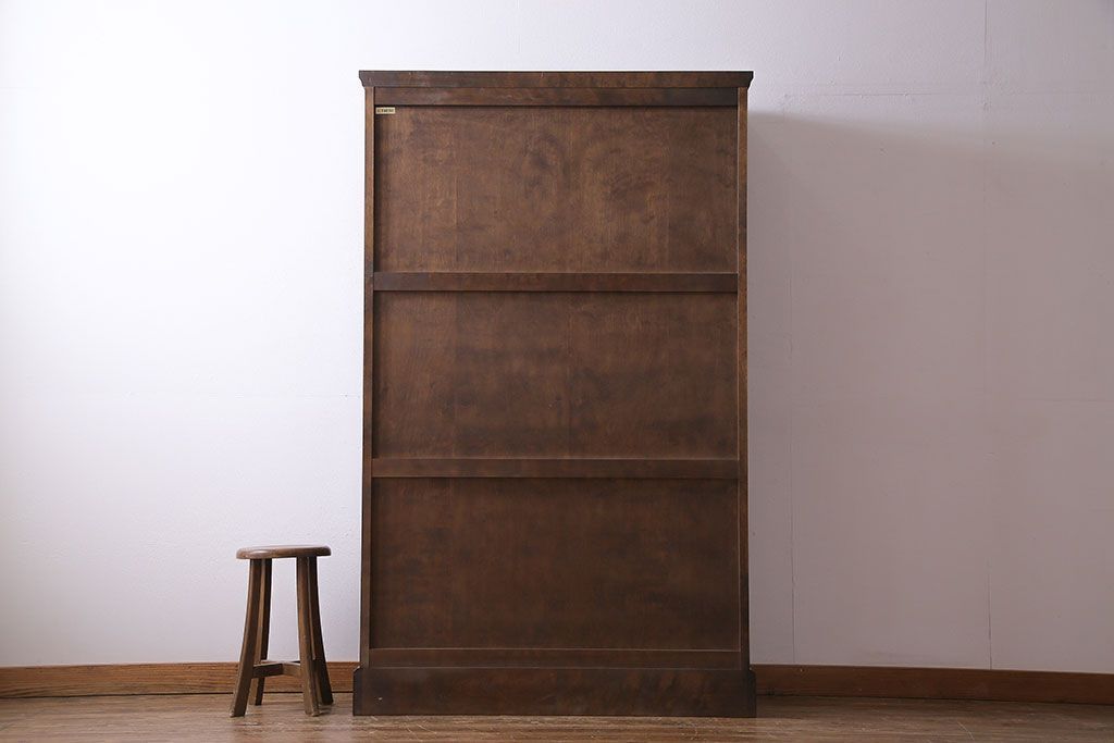 中古　美品　北海道民芸家具　収納力抜群のシックなブックケース(本箱、収納棚、戸棚)(定価41万円)