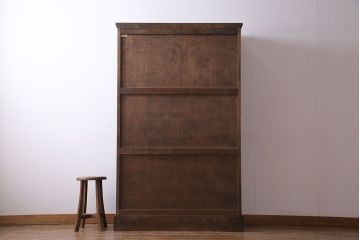 中古　美品　北海道民芸家具　収納力抜群のシックなブックケース(本箱、収納棚、戸棚)(定価41万円)