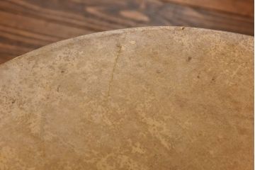 アンティーク雑貨　時代物　欅刳り貫き胴　明治大正期の和太鼓(1尺6寸)