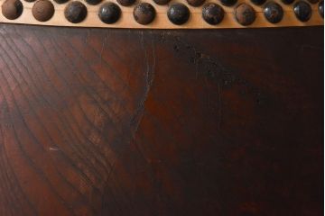 アンティーク雑貨　時代物　欅刳り貫き胴　明治大正期の和太鼓(1尺6寸)