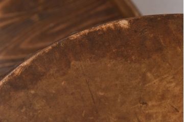 アンティーク雑貨　時代物　欅刳り貫き胴　明治大正期の和太鼓(1尺6寸)