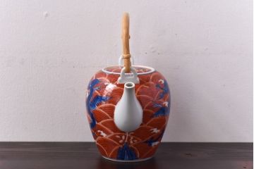 アンティーク雑貨　有田焼　館林源右衛門　赤絵茶器揃　共箱