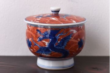 有田焼　館林源右衛門　赤絵茶器揃　共箱