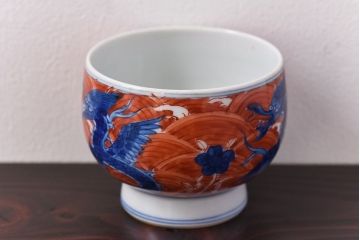 有田焼　館林源右衛門　赤絵茶器揃　共箱