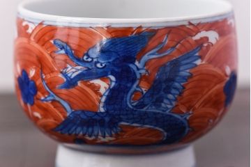 有田焼　館林源右衛門　赤絵茶器揃　共箱