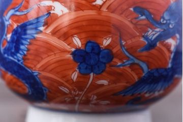 有田焼　館林源右衛門　赤絵茶器揃　共箱
