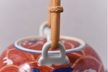 有田焼　館林源右衛門　赤絵茶器揃　共箱