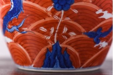 有田焼　館林源右衛門　赤絵茶器揃　共箱