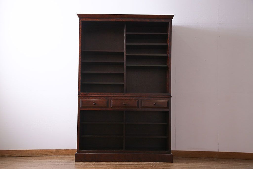 中古　民芸家具　落ち着きのある色合いの食器棚(収納棚、戸棚、飾り棚)