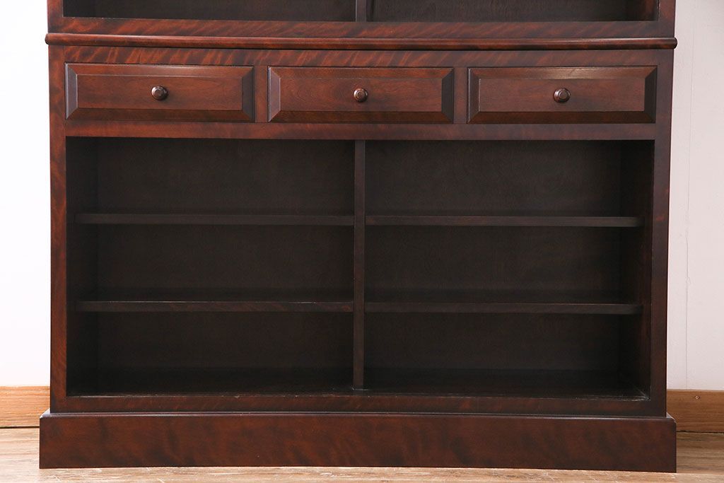 中古　民芸家具　落ち着きのある色合いの食器棚(収納棚、戸棚、飾り棚)