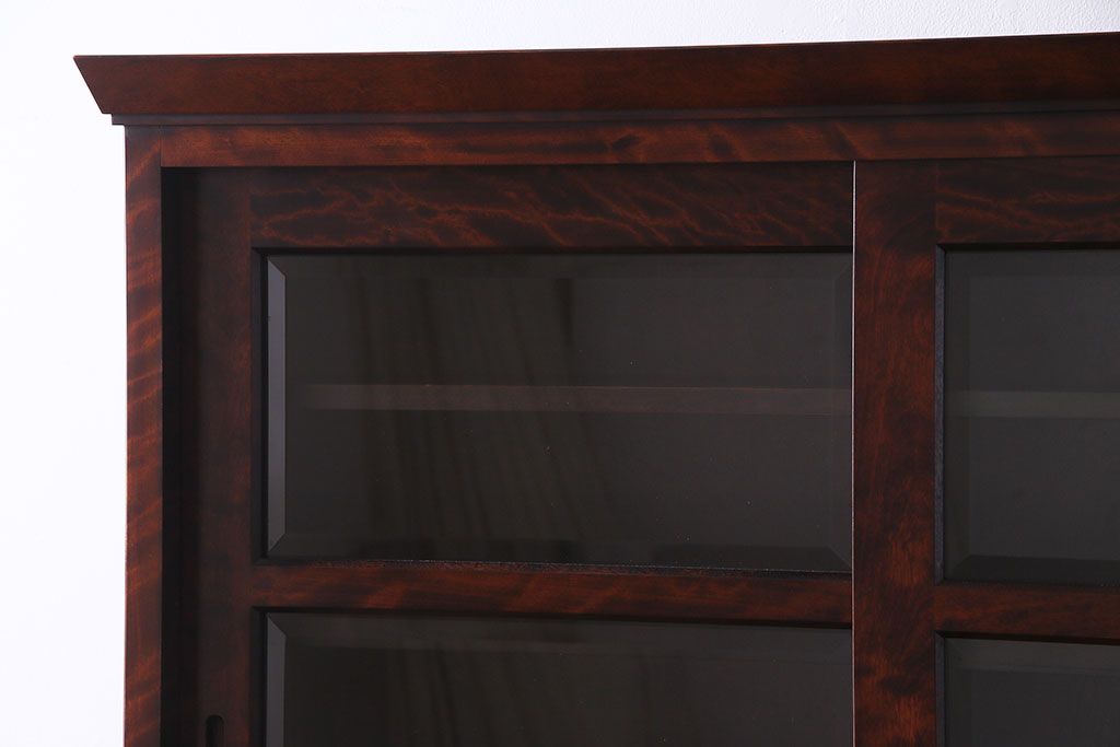 中古　民芸家具　落ち着きのある色合いの食器棚(収納棚、戸棚、飾り棚)