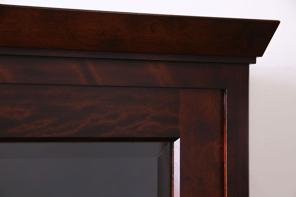 中古　民芸家具　落ち着きのある色合いの食器棚(収納棚、戸棚、飾り棚)