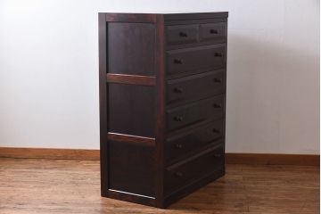 中古　美品　松本民芸家具　D型整理タンスI(箪笥、チェスト)(定価約28万円)(1)