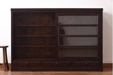 中古　松本民芸家具　特注品　引き出し付　大人の空間づくりにおすすめな本箱(サイドボード、ブックケース)