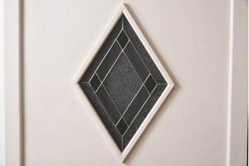 ペイント家具　ラフジュ工房オリジナルステンドグラス　結霜ガラスとステンドグラスがおしゃれな引き戸(建具)2枚セット