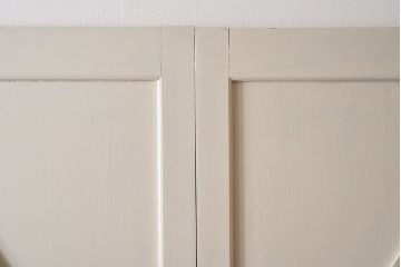 ペイント家具　ラフジュ工房オリジナルステンドグラス　結霜ガラスとステンドグラスがおしゃれな引き戸(建具)2枚セット