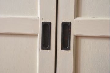 ペイント家具　ラフジュ工房オリジナルステンドグラス　結霜ガラスとステンドグラスがおしゃれな引き戸(建具)2枚セット