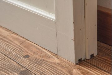 ペイント家具　ラフジュ工房オリジナルステンドグラス　結霜ガラスとステンドグラスがおしゃれな引き戸(建具)2枚セット