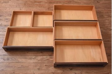 中古　松本民芸家具　503型　直線のデザインが目を引く整理箪笥(引き出し、衣装箪笥、チェスト)(定価約28万円)(2)