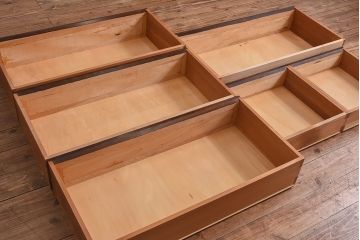 中古　松本民芸家具　503型　直線のデザインが目を引く整理箪笥(引き出し、衣装箪笥、チェスト)(定価約28万円)(2)