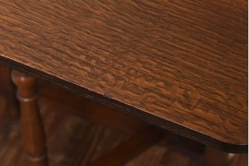 ヴィンテージ家具　イギリス　ビンテージ　オーク材　小振りのゲートレッグテーブル(バタフライテーブル、エクステンションテーブル、サイドテーブル)