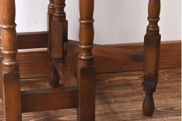 ヴィンテージ家具　イギリス　ビンテージ　オーク材　小振りのゲートレッグテーブル(バタフライテーブル、エクステンションテーブル、サイドテーブル)