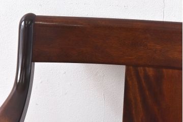 中古　松本民芸家具　77型　曲肘　体にフィットするラッシ座面アームチェア(定価約18万円)(1)