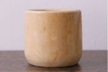 アンティーク雑貨　イギリス製　ぽってりとしたフォルムが愛らしい木製スパイスマッシャー(すり鉢)