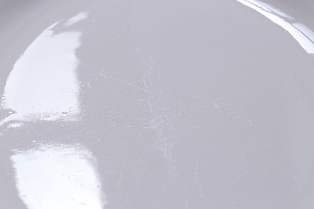 アンティーク雑貨　イギリス製　IRONSTONE　ワインレッドの縁がアクセントのオーバルプレート(長皿)