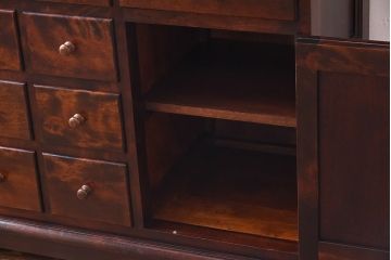 中古美品　松本民芸家具　C型食器棚(カップボード、飾り棚、収納棚、キャビネット)(定価約66万円)