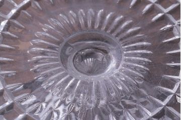 アンティーク雑貨　イギリス製　シンプルなフォルムが魅力的なガラスのケーキスタンド