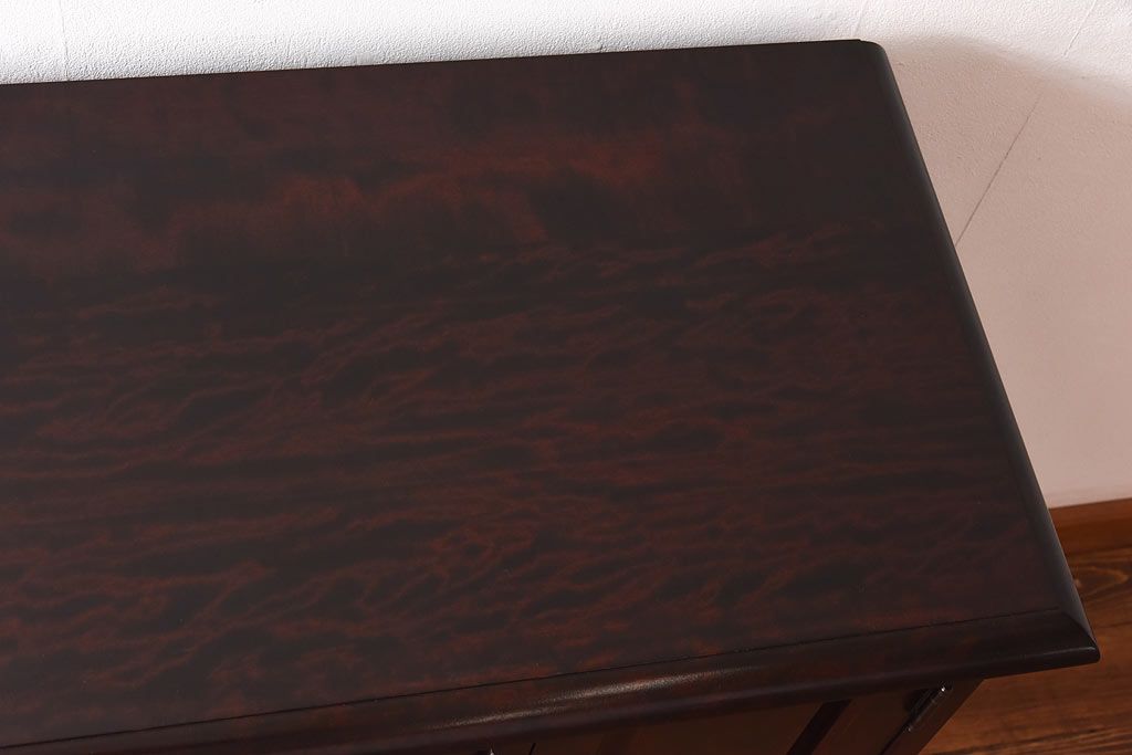 中古　北海道民芸家具　#138　落ち着いた色味のサイドボード(収納棚、戸棚)