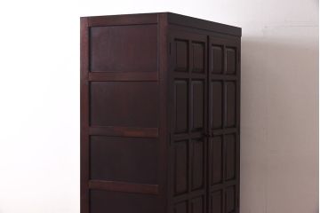 中古　松本民芸家具　シックで上質なワードローブ(衣装箪笥、収納棚)(定価約52万円)