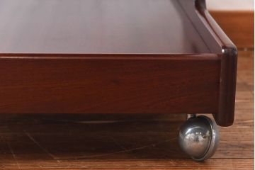 アンティーク雑貨　北欧ビンテージ　チーク材　シンプルなフォルムのトロリー(キッチンワゴン、サイドテーブル、花台)